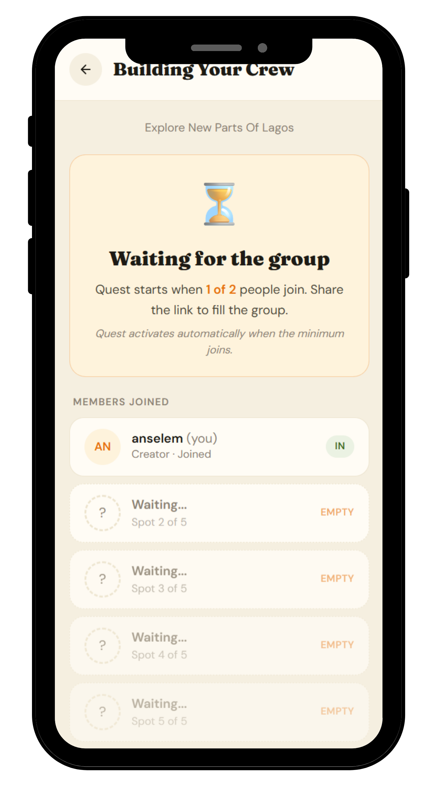 StartQuest quest screens